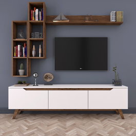 Hanah Home Mueble de TV M16 - 804 Blanco y Nogal